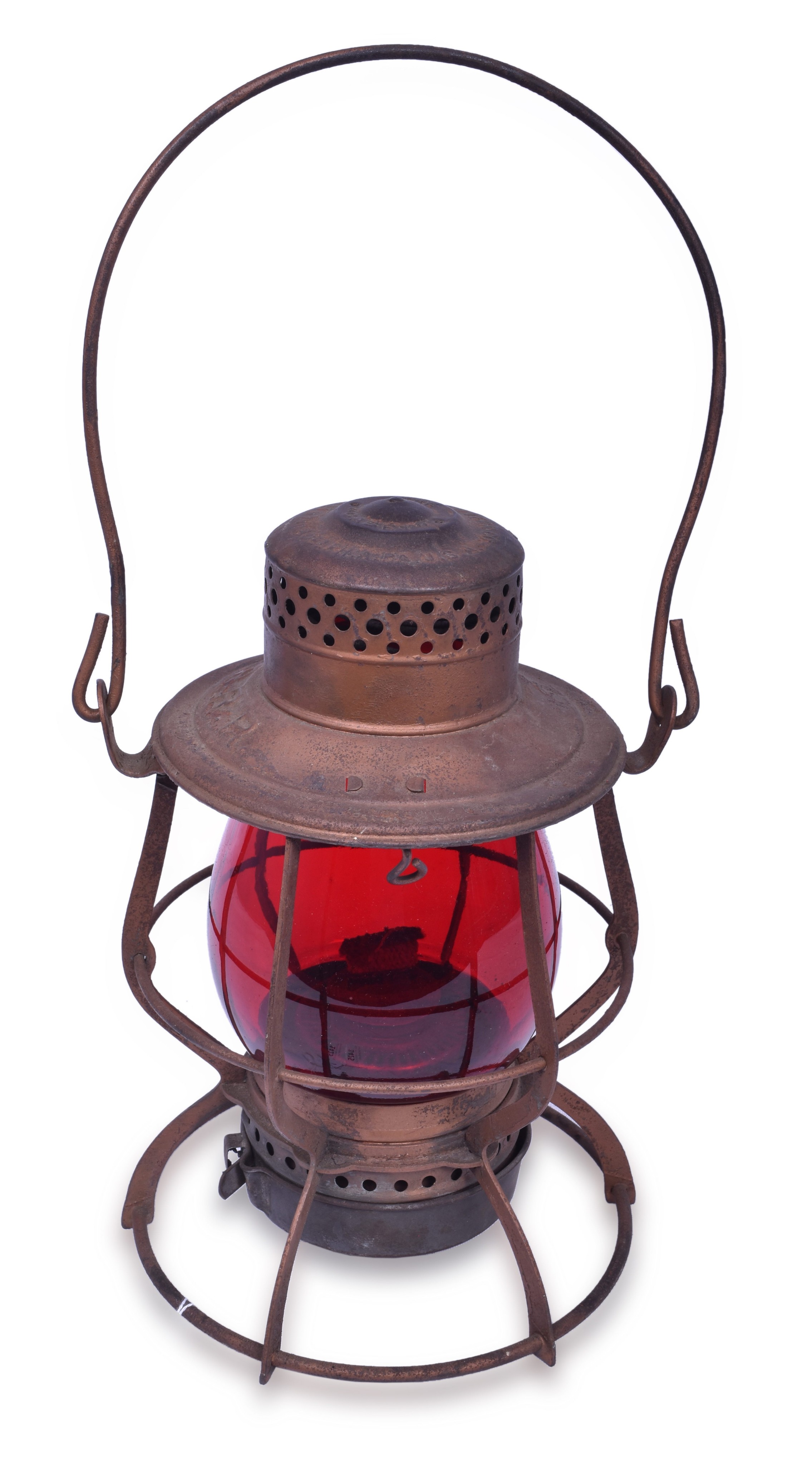 1425 - Keystone Casey Pennsylvania Railroad Lantern w/ Red Globe thumbnail