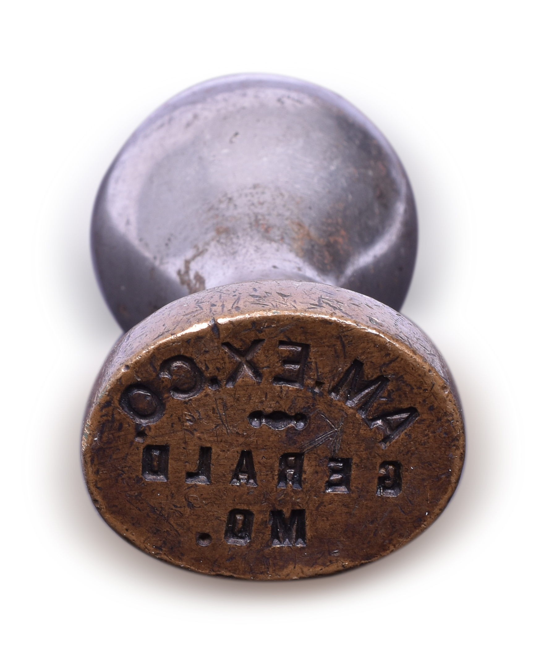 1439 - American Express Co. Gerald Missouri Brass Round Wax Sealer thumbnail