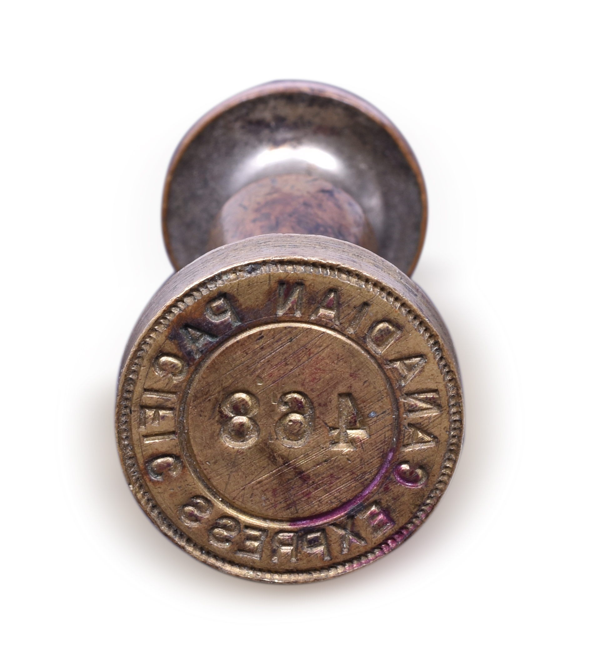 1441 - Canadian Pacific Express Brass Round Wax Sealer thumbnail