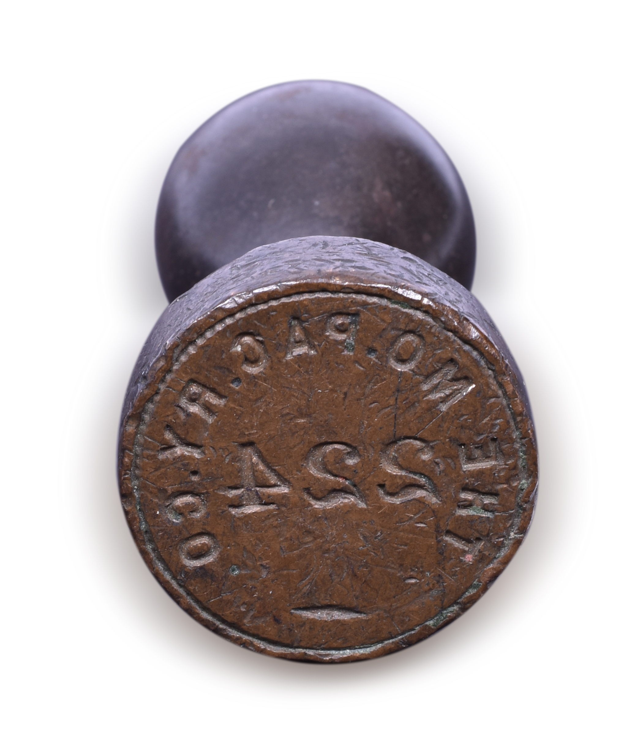 1443 - Missouri Pacific Railway Brass Round Wax Sealer thumbnail