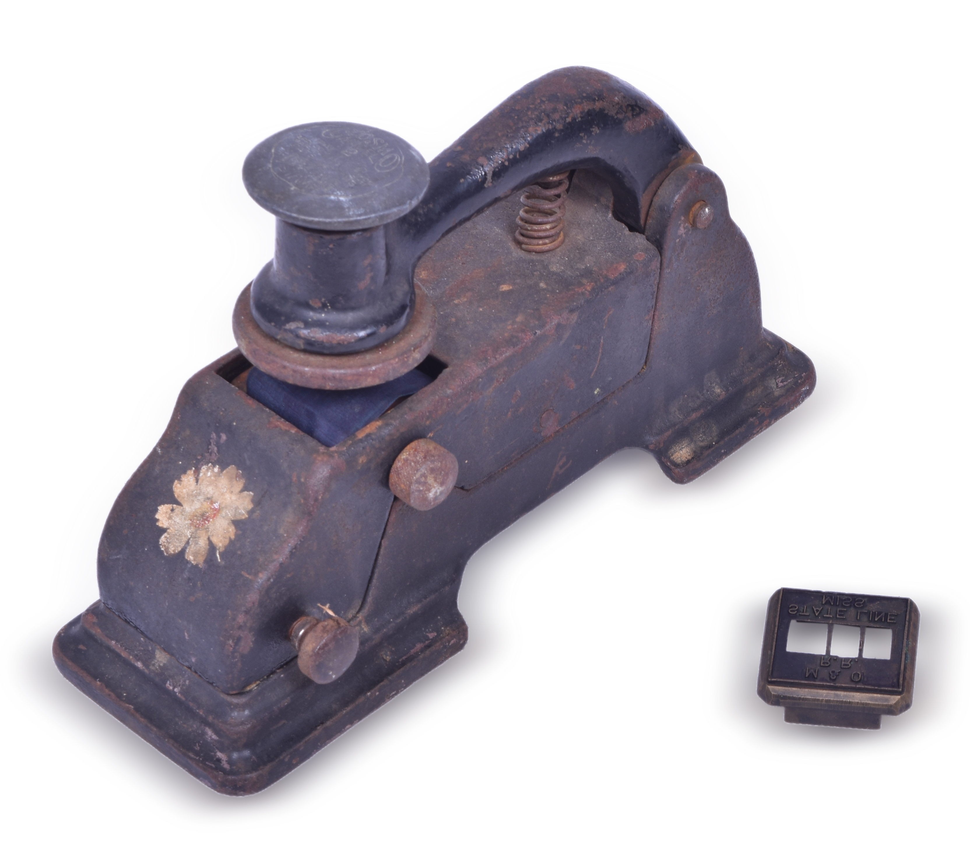 1455 - Cosmo Model 2 Ticket Dater w/ Mobile & Ohio State Line Mississippi Dater Die thumbnail