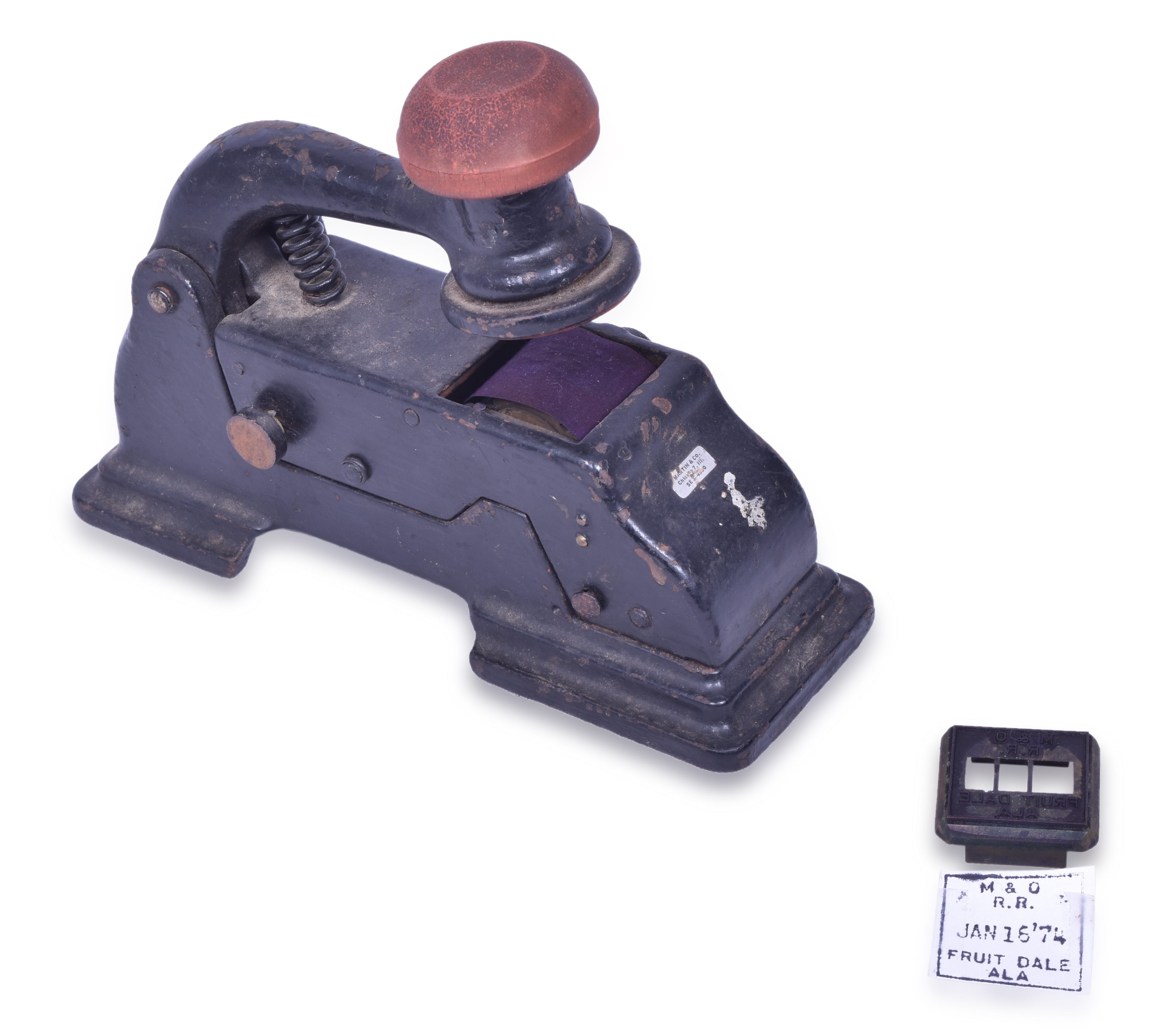 1461 - Martin & Company Ticket Dater w/ Fruit Dale, Alabama Dater Die from the Mobile & Ohio Railroad thumbnail