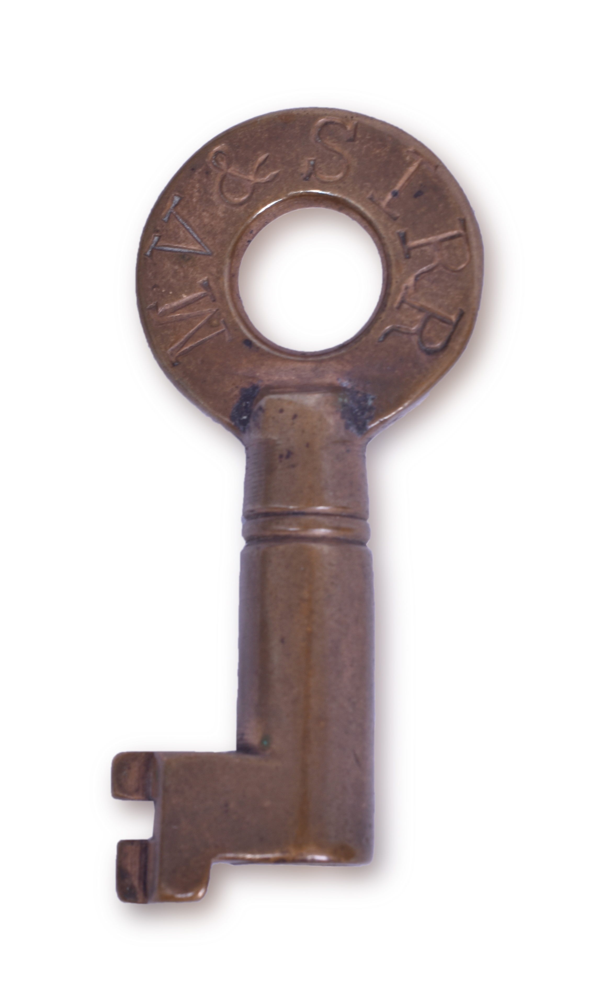1464 - Mississippi Valley and Ship Island Railroad Brass Double Ringed Key thumbnail