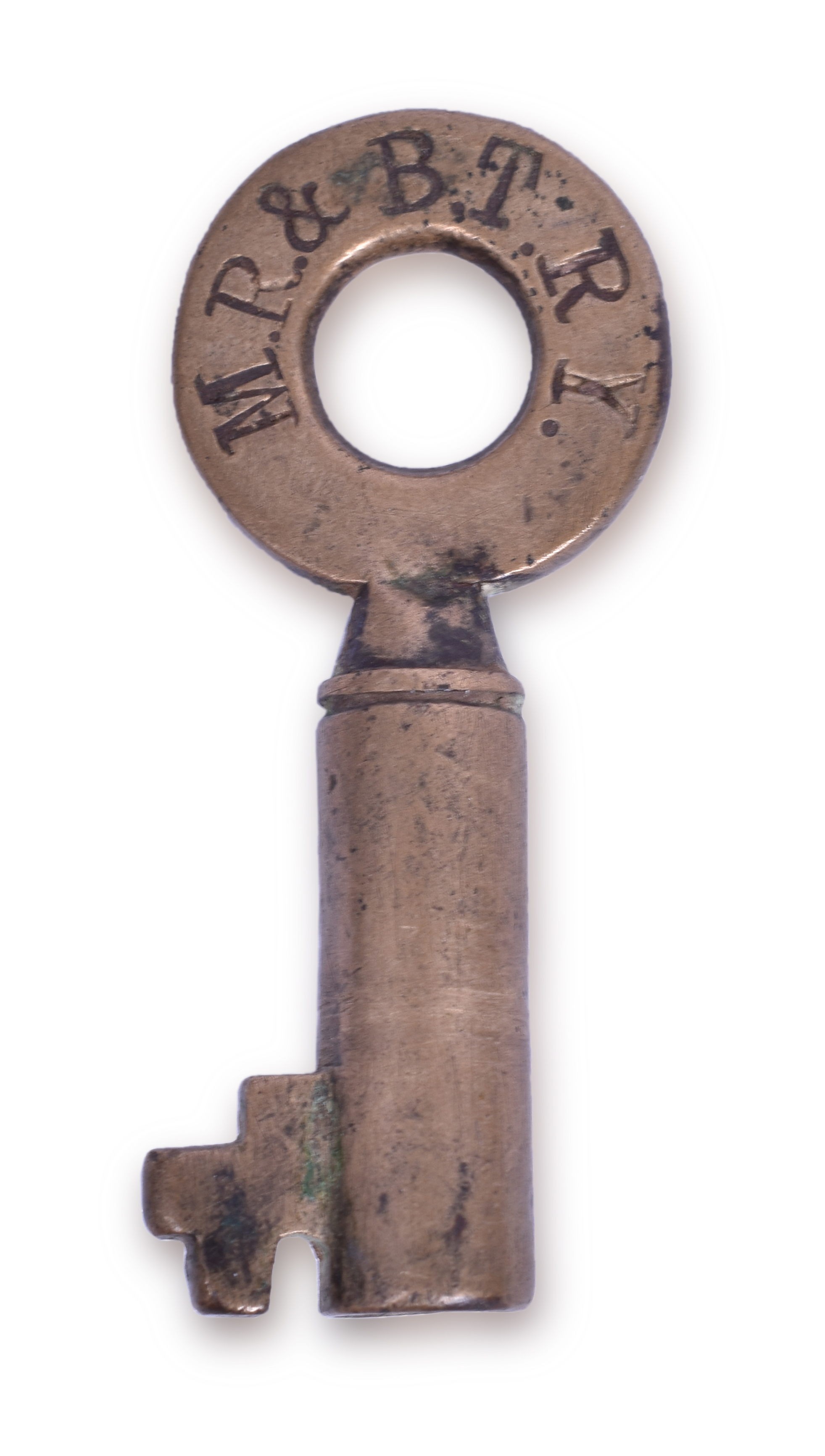 1470 - Mississippi River & Bonne Terre Railway Brass Key - Tapered Barrel, Single Ring thumbnail