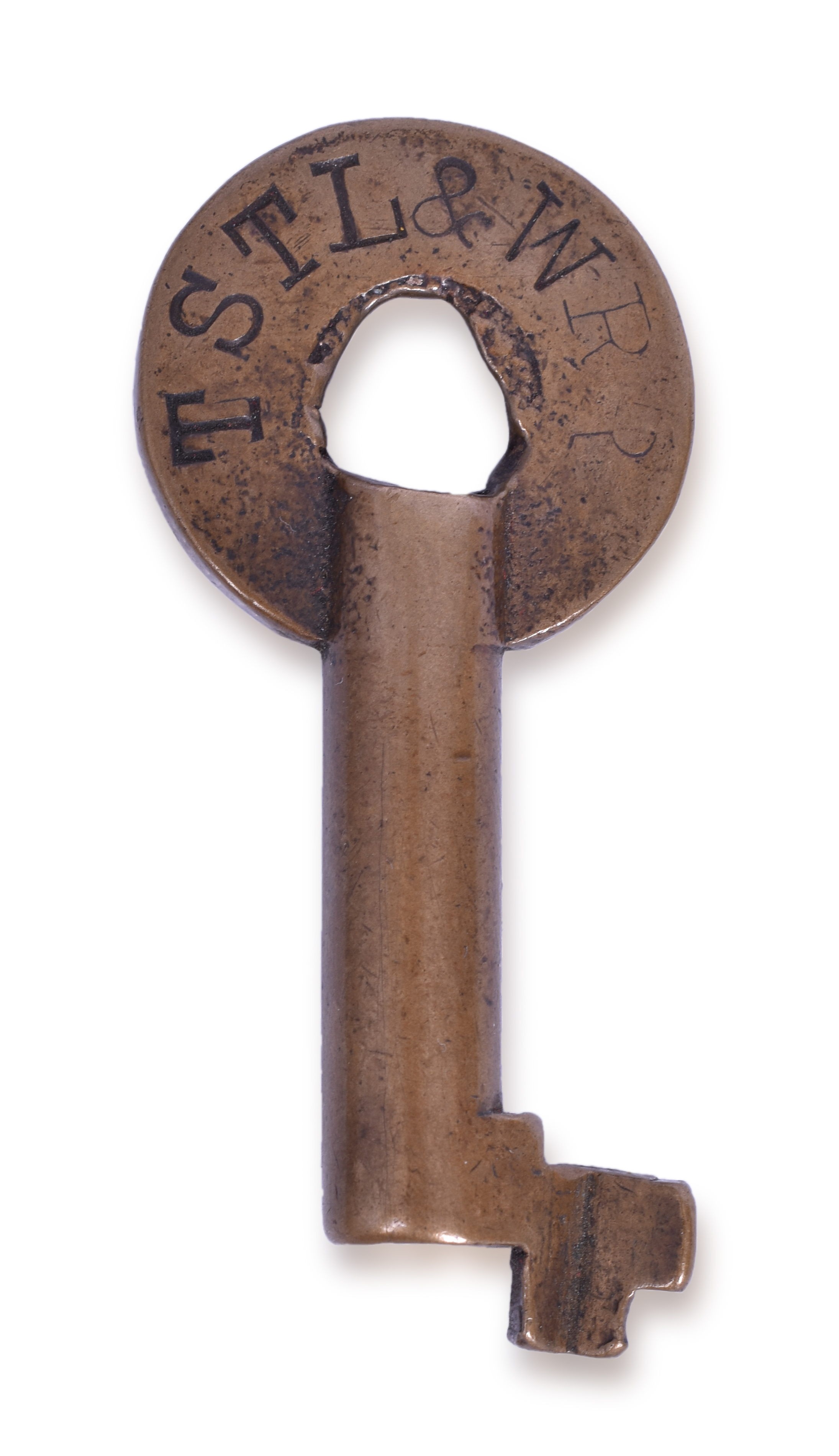 1480 - Toldeo, St. Louis & Western Railroad Slaymaker Brass Key thumbnail