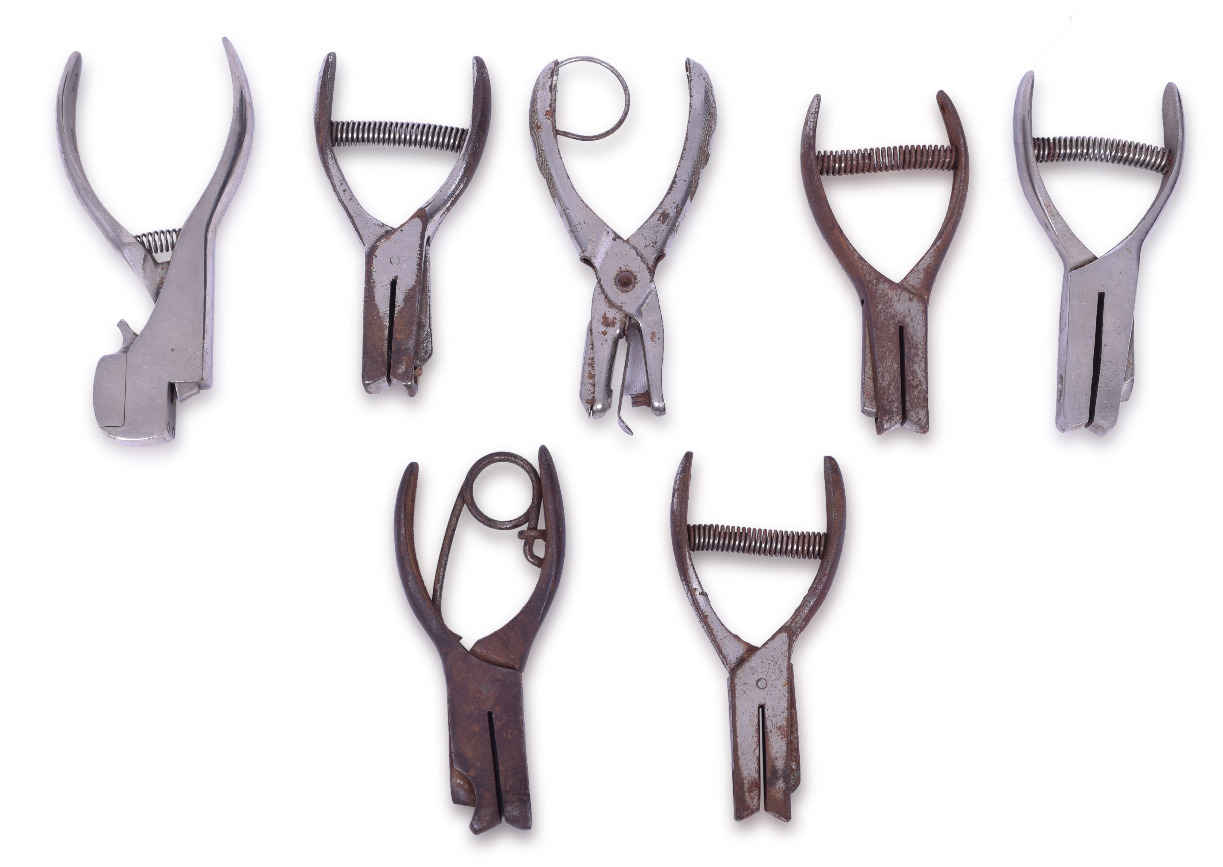 1485 - Seven Railroad Ticket Punches - LX, McBee, and McGill thumbnail