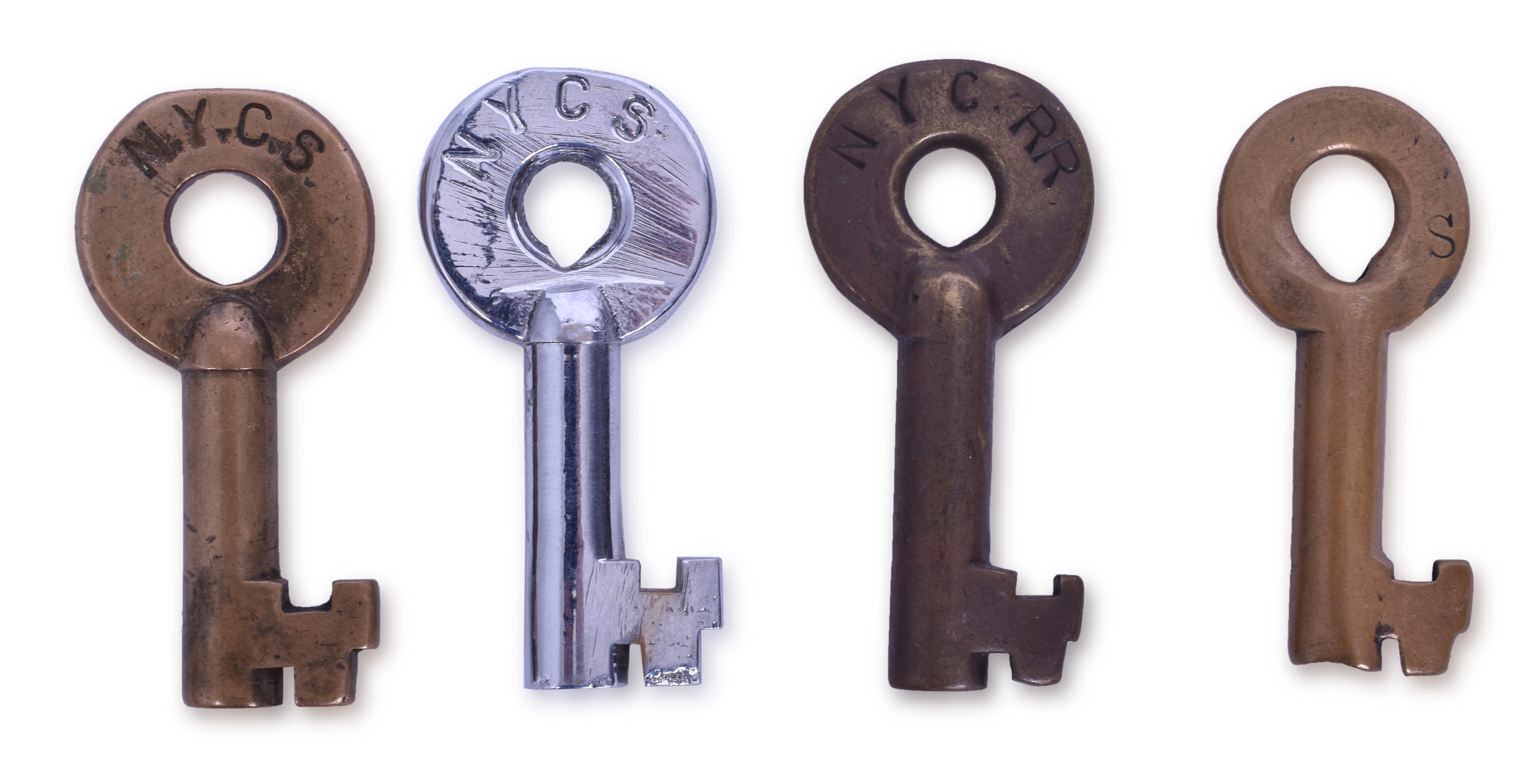 1490 - Four New York Central Railroad Brass Keys thumbnail