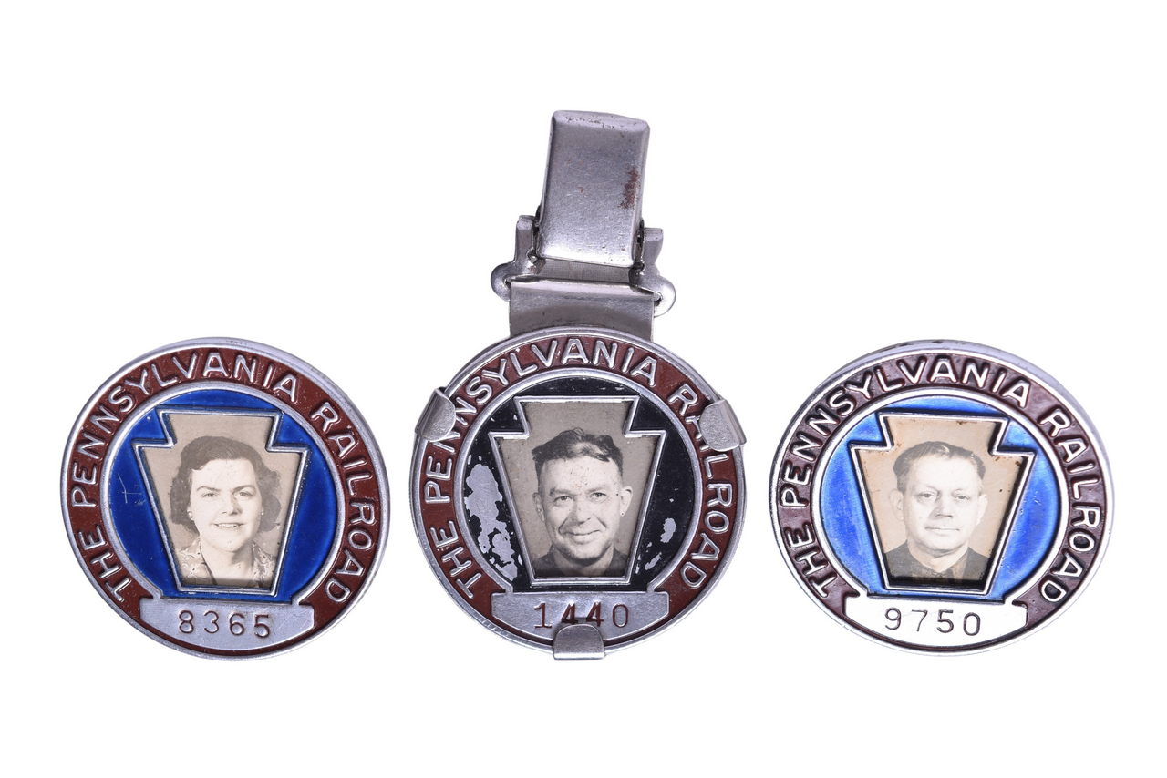 1506 - Three Pennsylvania Employee Photo Pins - Juniata Shops thumbnail