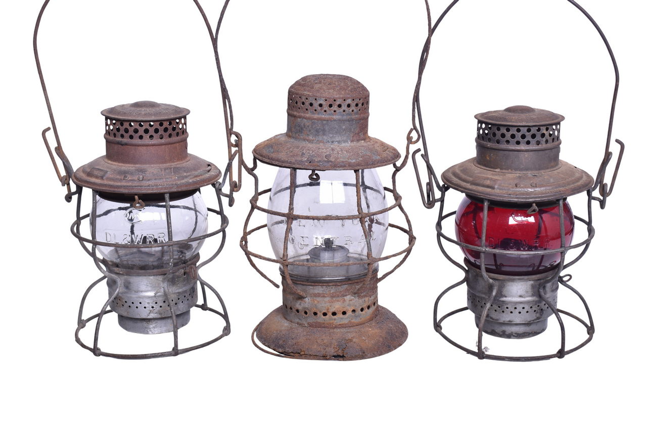 1524 - Trio of East Coast Railroad Lanterns - Delaware Lackawanna & Western, New York Central thumbnail