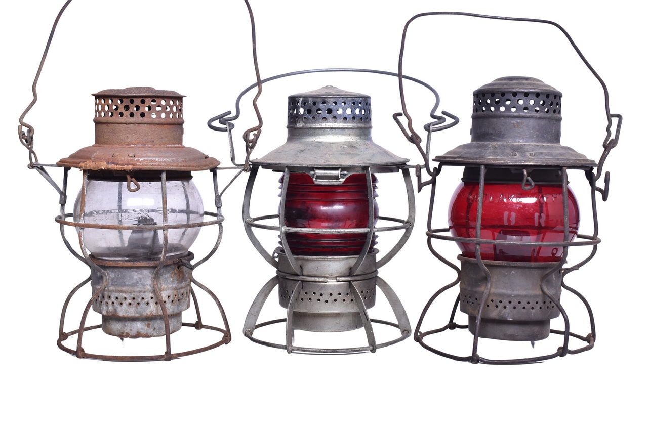 1546 - Trio of Railroad Lanterns - Louisville & Nashville, Southern, and Burlington Route thumbnail