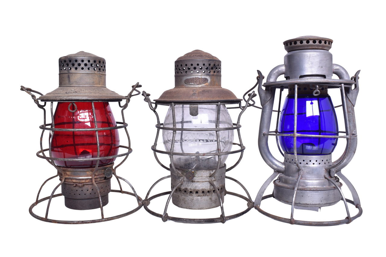 1550 - Trio of East Coast Railroad Lanterns - Buffalo Rochester & Pittsburgh, Delaware Lackawanna and Western thumbnail
