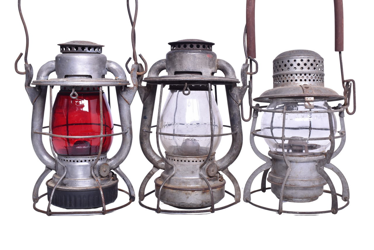1552 - Trio of New York Railroad Lanterns - New York Central and Long Island Railroad thumbnail