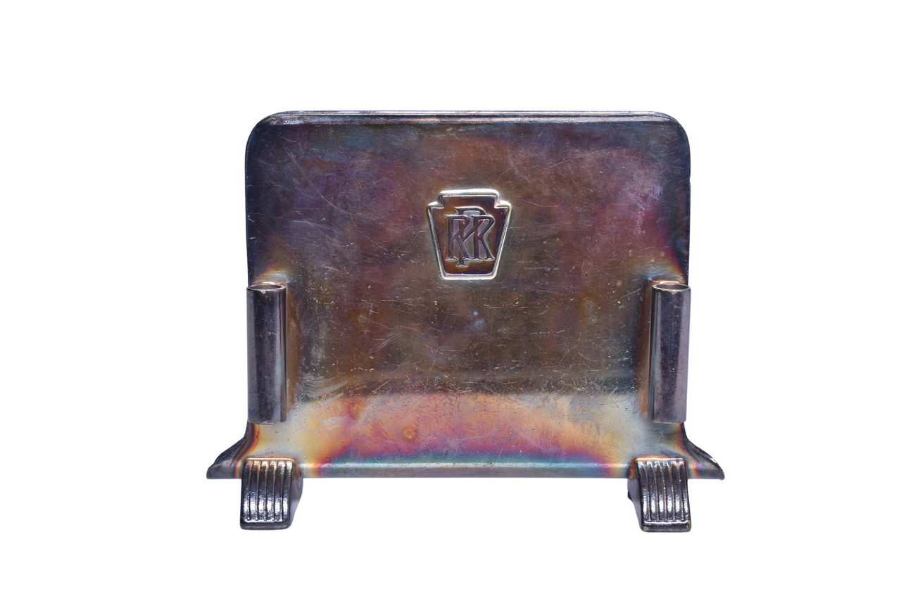 1567 - International Silver Co. Pennsylvania Railroad Menu Holder thumbnail