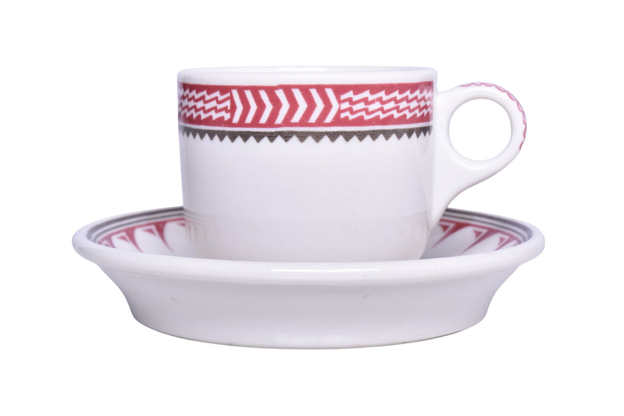 1569 - Atchison, Topeka, And Santa Fe Railroad China Mimbreno Cup And Saucer thumbnail