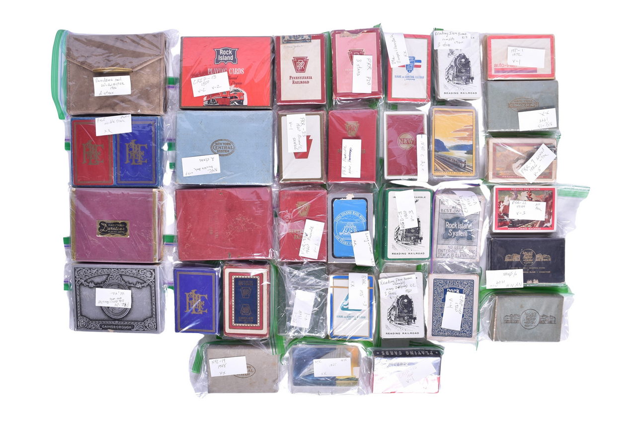 1570 - Thirty-Two East Coast Railroad Playing Card Decks - Pennsylvania, New York Central, Rock Island thumbnail
