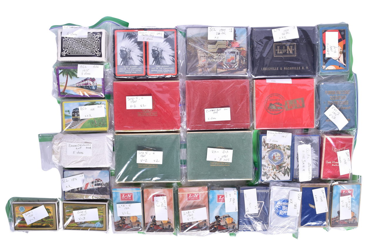 1574 - Twenty-Eight Southern US Railroad Playing Card Decks - Louisville and Nashville, Florida East thumbnail