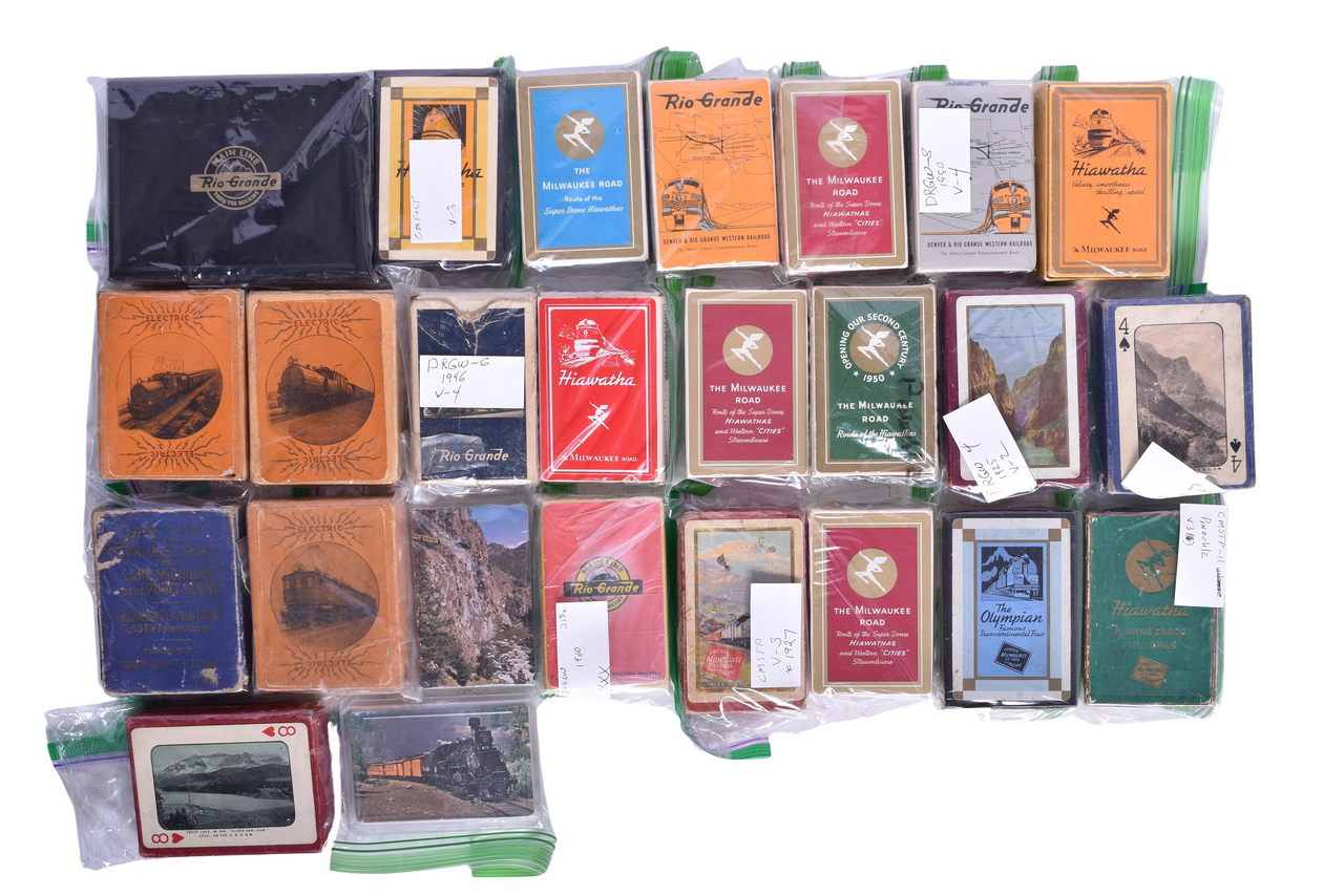 1578 - Twenty-Five Western Railroad Playing Card Decks - Milwaukee Road and Denver & Rio Grande thumbnail