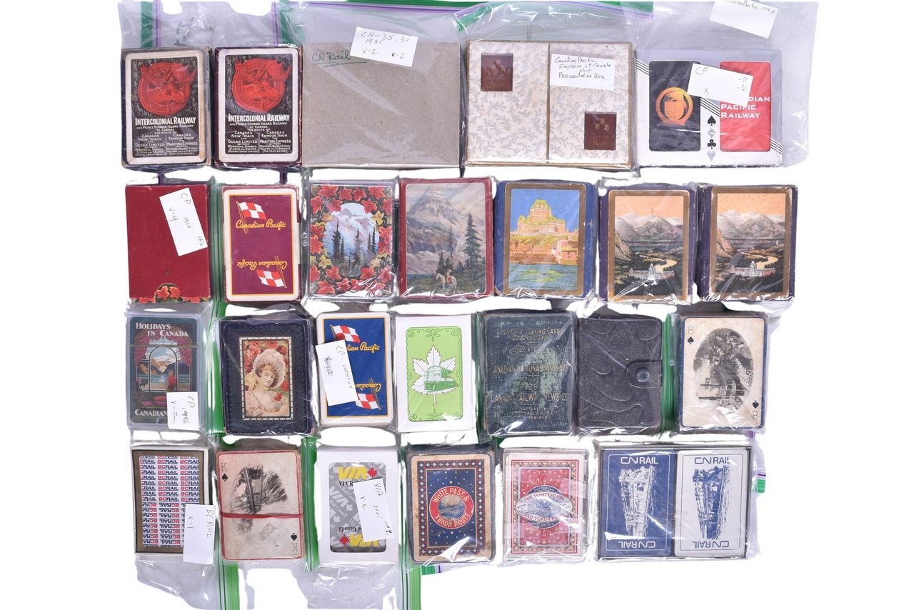 1584 - Twenty-Three Canadian Railroad Playing Card Decks - Canadian National, White Pass & Yukon thumbnail
