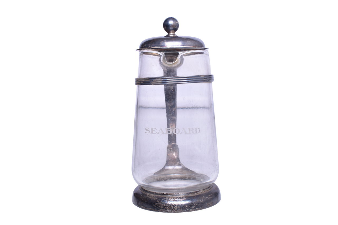 1611 - Seaboard Railroad International Silver Glass Water Carafe Pitcher thumbnail
