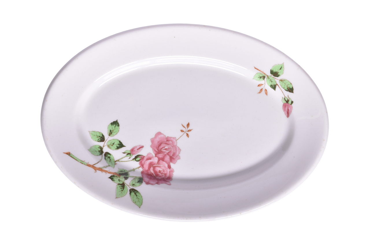 1663 - Union Pacific Railroad China Portland Rose Oval Platter Plate thumbnail