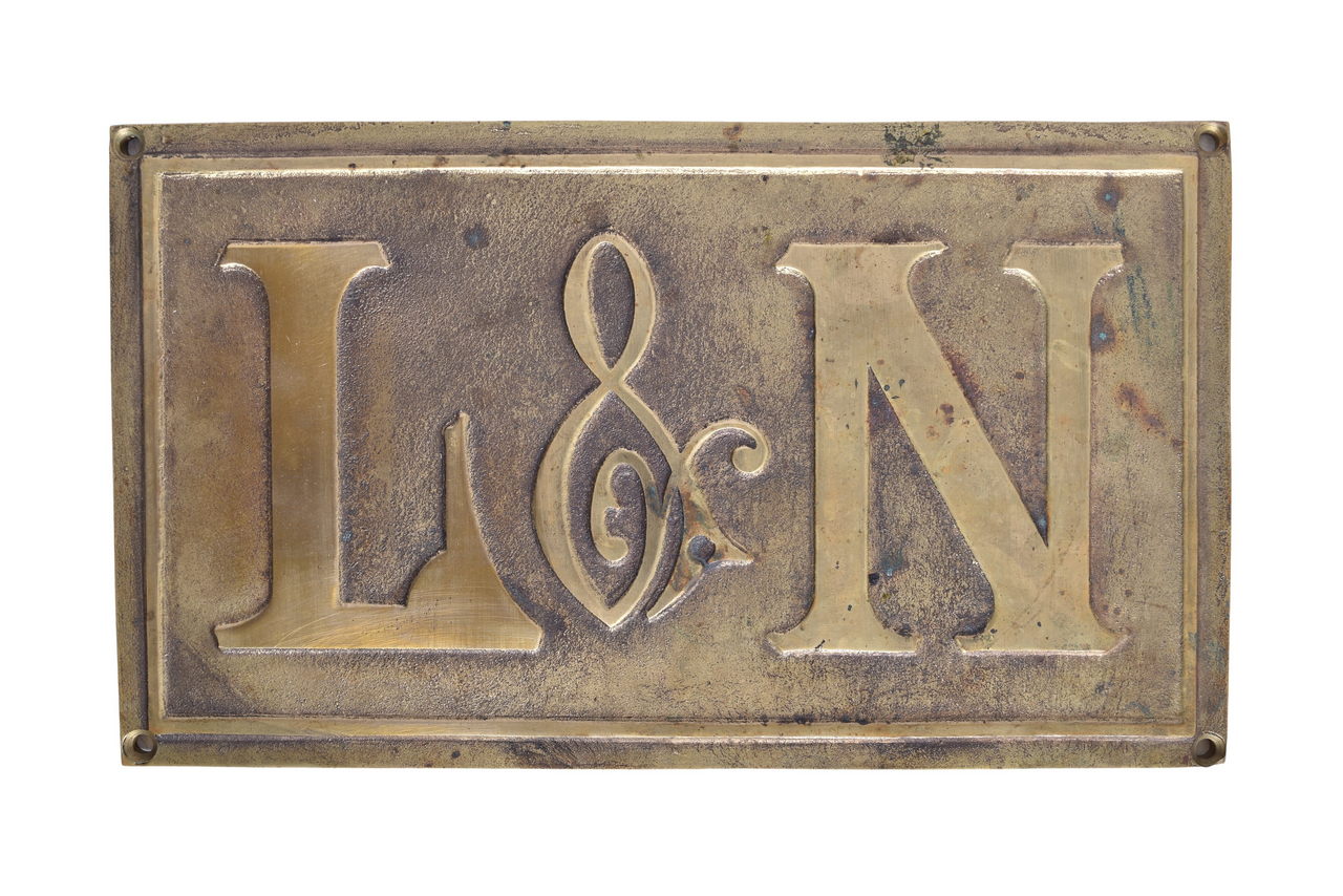 1678 - Louisville and Nashville Railroad Brass L & N Plate thumbnail