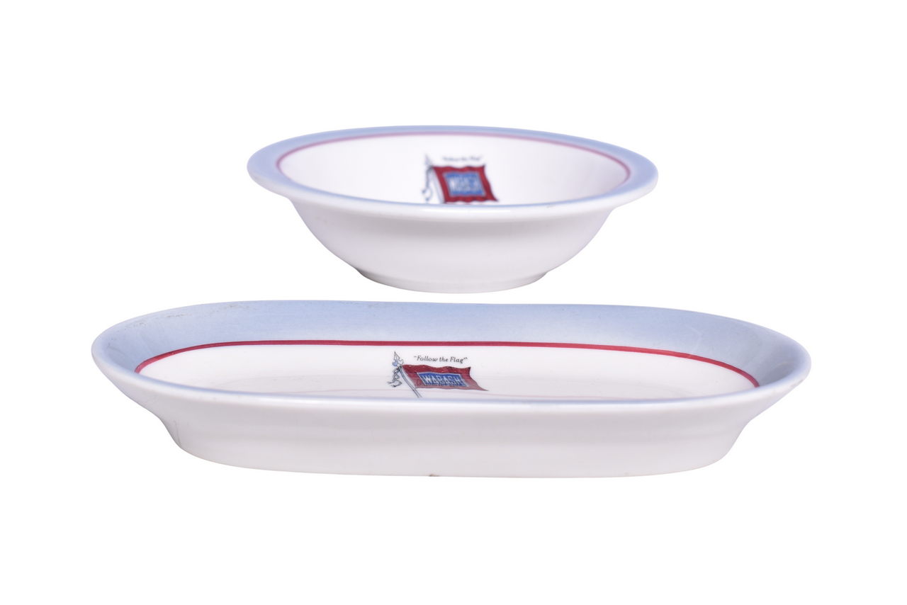 1685 - Wabash Railroad China Banner Oval Relish Dish and Bowl thumbnail