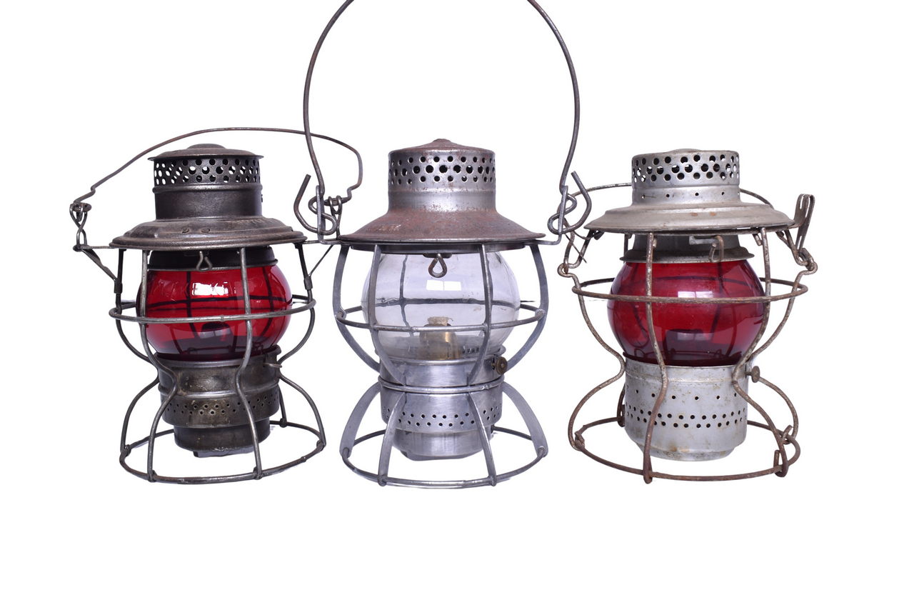 1688 - Trio of Midwest Railroad Lanterns - Chicago & Alton, Wabash, and Illinois Central thumbnail