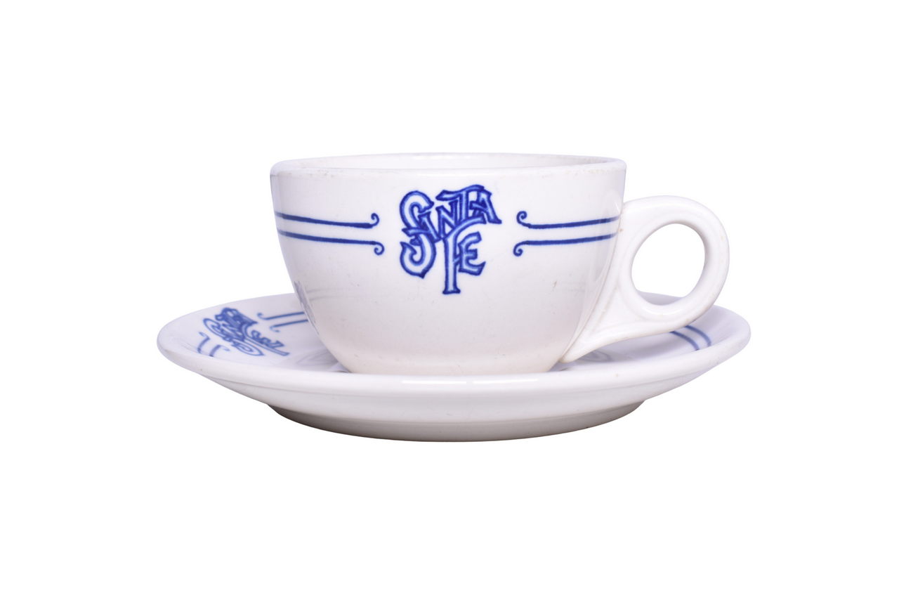 1695 - Santa Fe Railroad China Bleeding Blue Cup and Saucer thumbnail