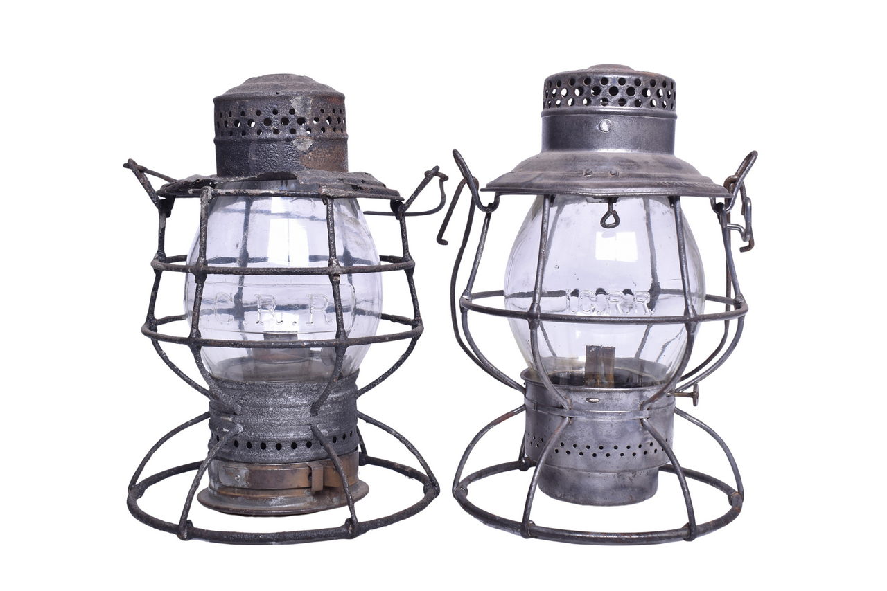1702 - Pair of Adams & Westlake Illinois Central Railroad Lanterns With Clear Cast Globes thumbnail
