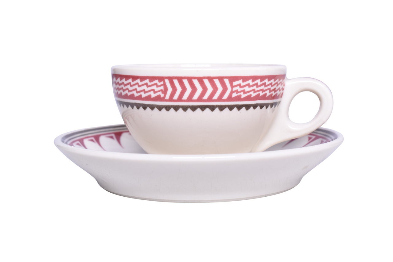 1725 - Atchison, Topeka, And Santa Fe Railroad China Mimbreno Teacup And Saucer thumbnail