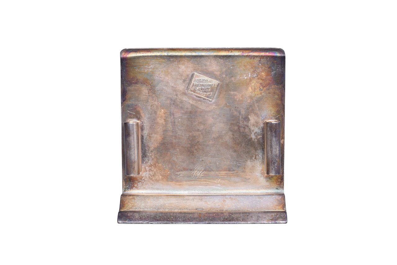 1731 - Chicago, Milwaukee, St. Paul & Pacific Railroad Silver Menu Holder thumbnail