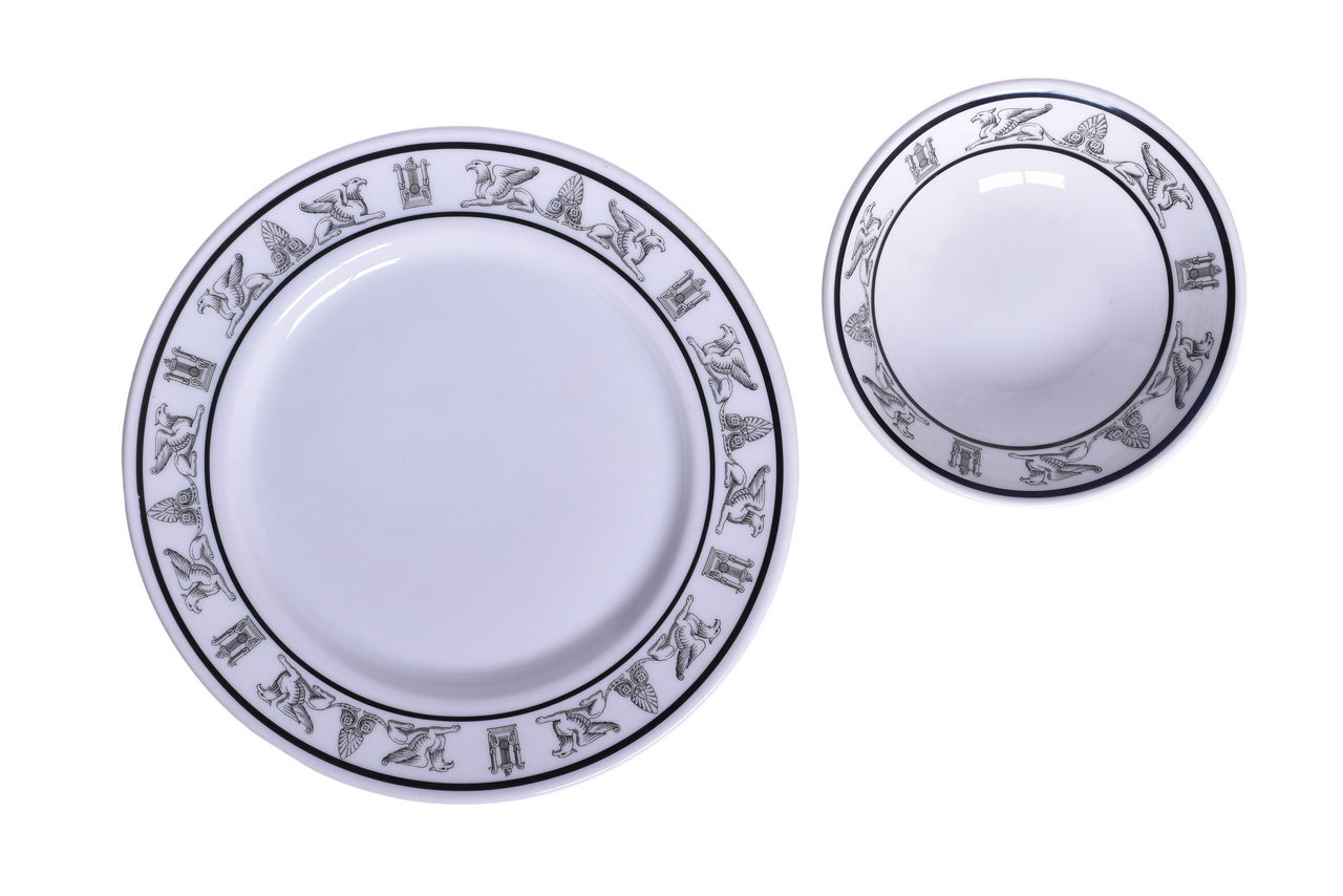 1733 - Santa Fe Railroad China Griffon Dinner Plate and Bowl thumbnail