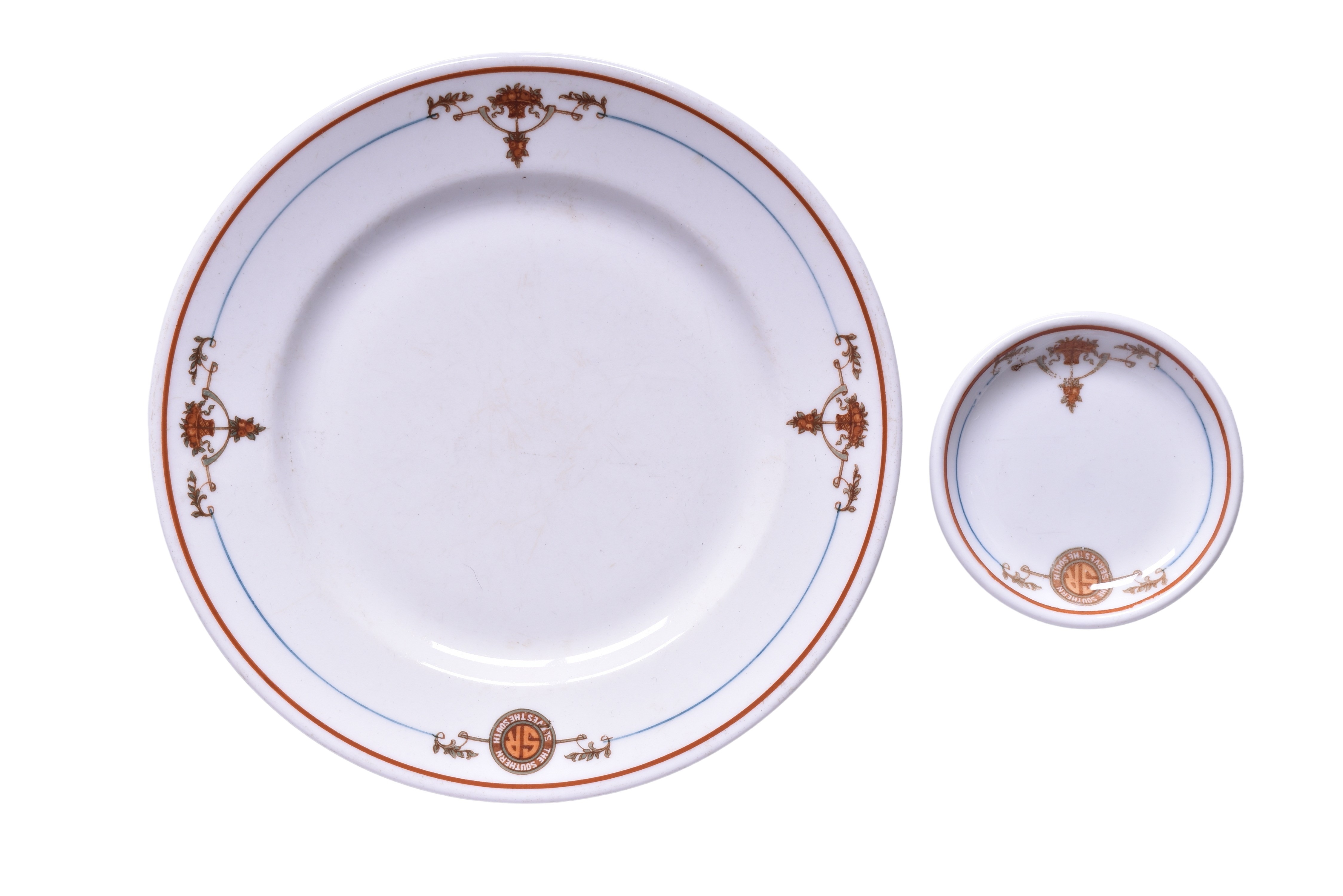 1737 - Southern Railway Peach Blossom China Butter Pat and Bread Plate thumbnail