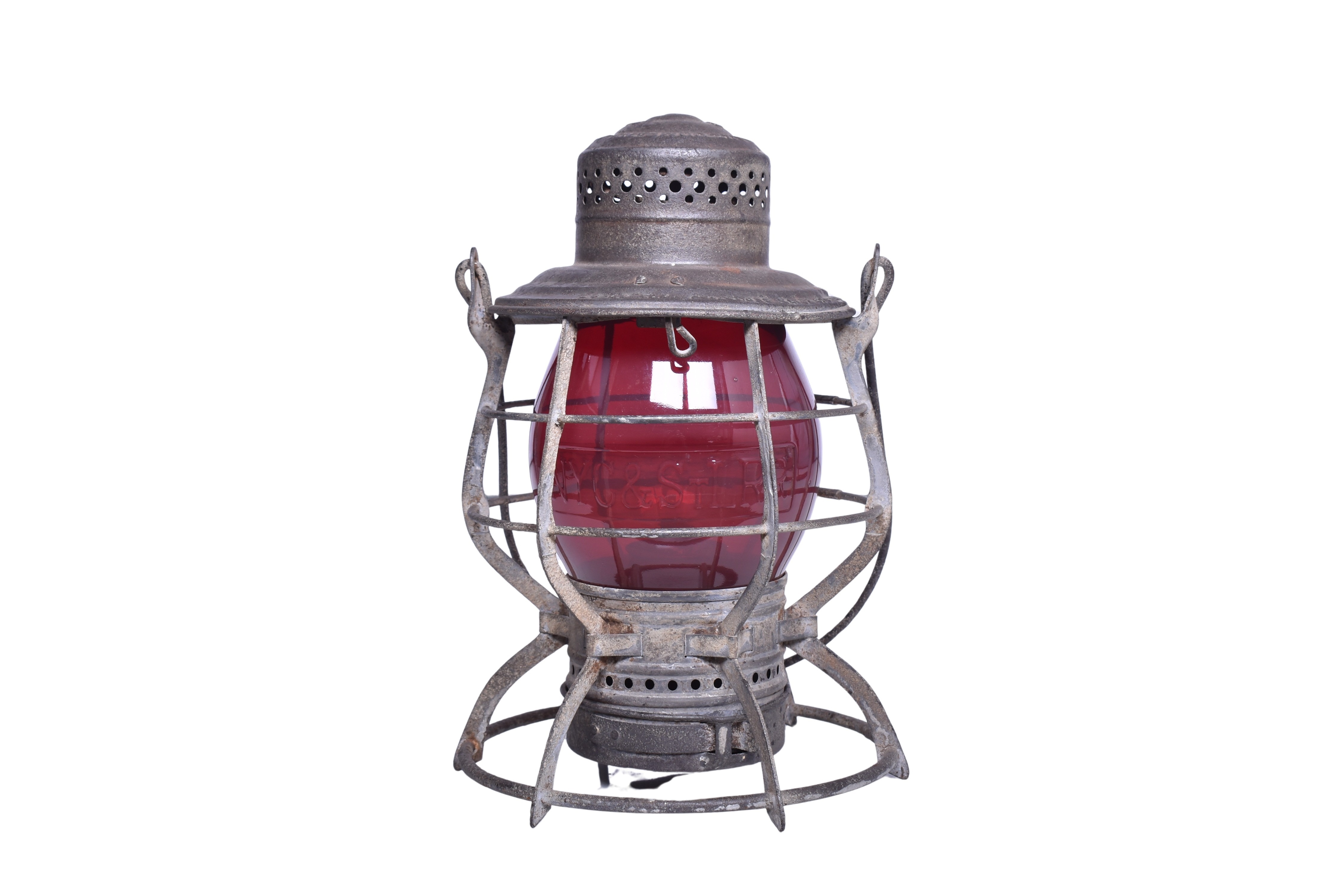 1738 - Adams & Westlake New York, Chicago & St. Louis Railroad (Nickel Plate) Lantern W/ Cast Red Globe thumbnail
