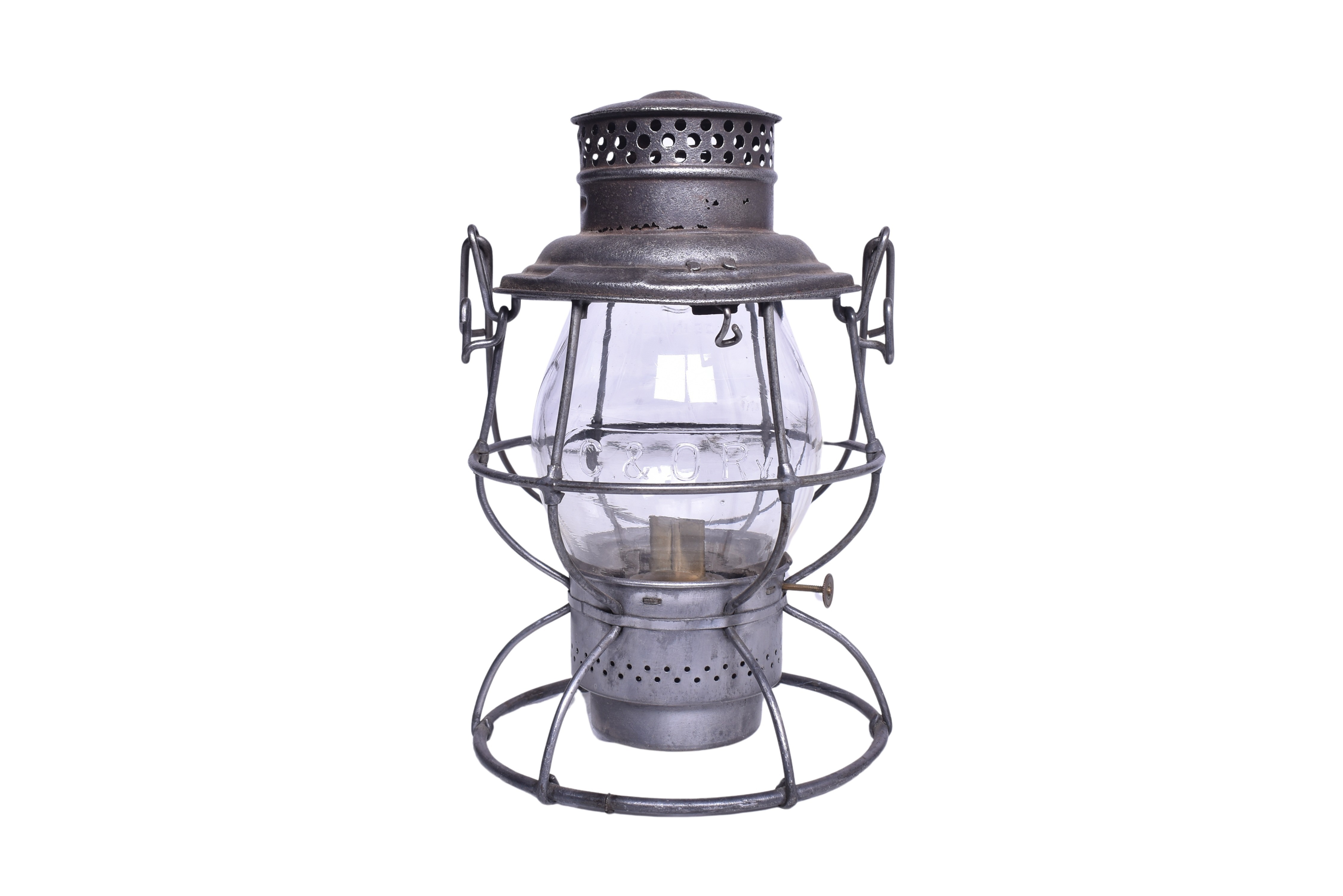 1744 - Adlake Reliable Chesapeake and Ohio Railway Railroad Lantern W/ Clear Cast Globe thumbnail