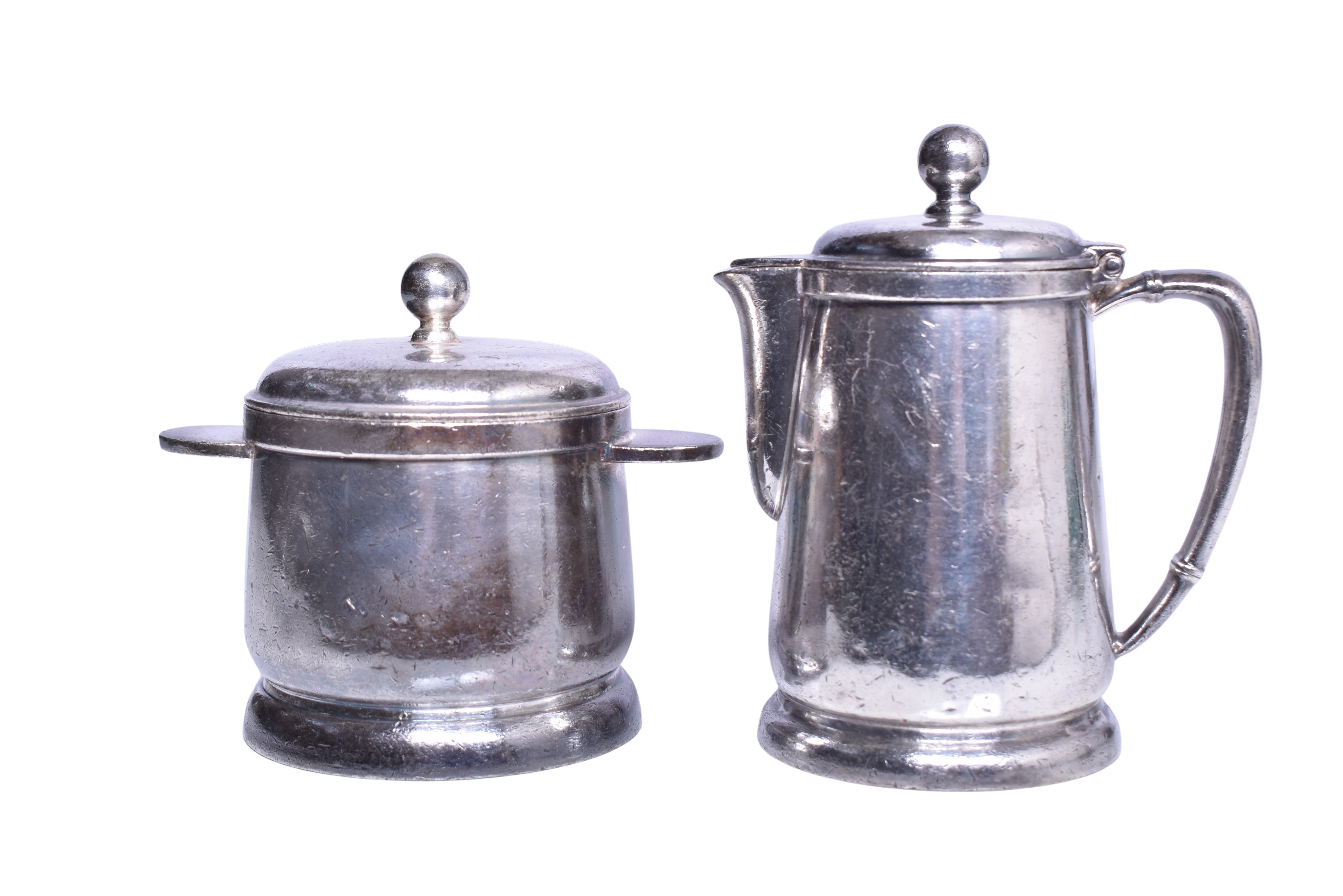 1763 - Delaware Lackawanna & Western Railroad Silver Cream Pitcher and Sugar Bowl with Lid thumbnail