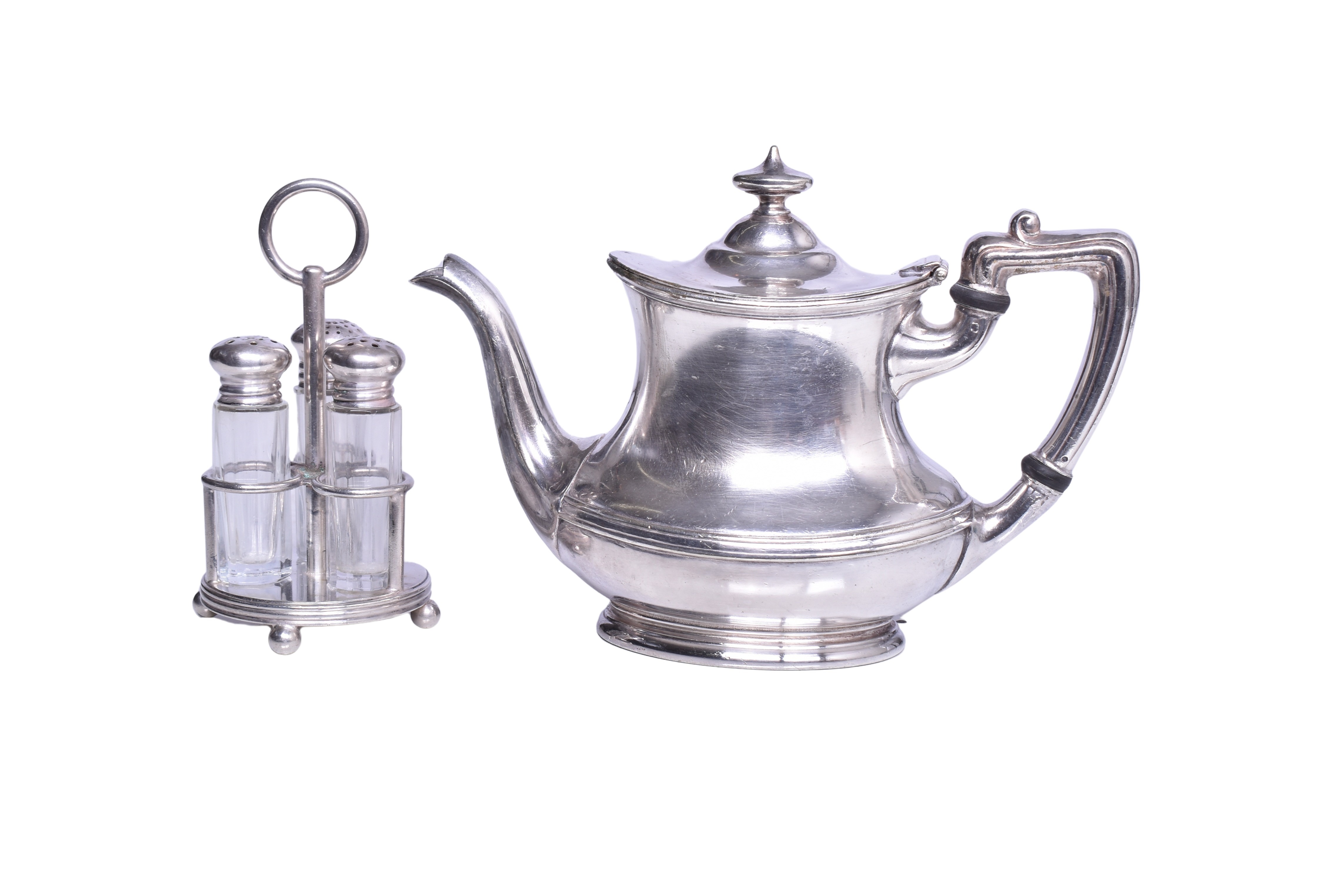 1771 - Rock Island Lines Railroad Silver Teapot and Cruet Set thumbnail