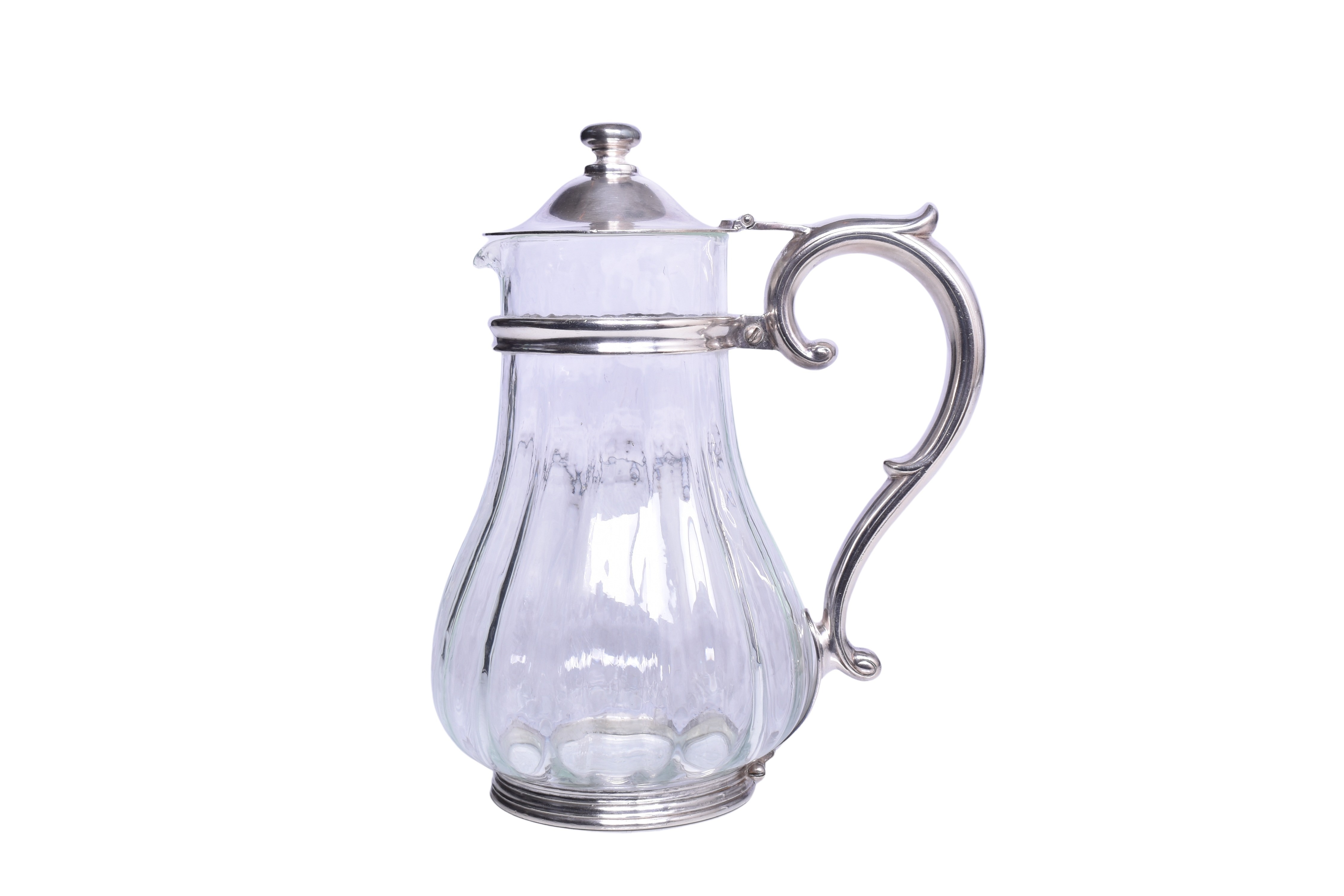 1783 - Atchison, Topeka and Santa Fe Railroad Glass Pitcher w/ Silver Frame thumbnail