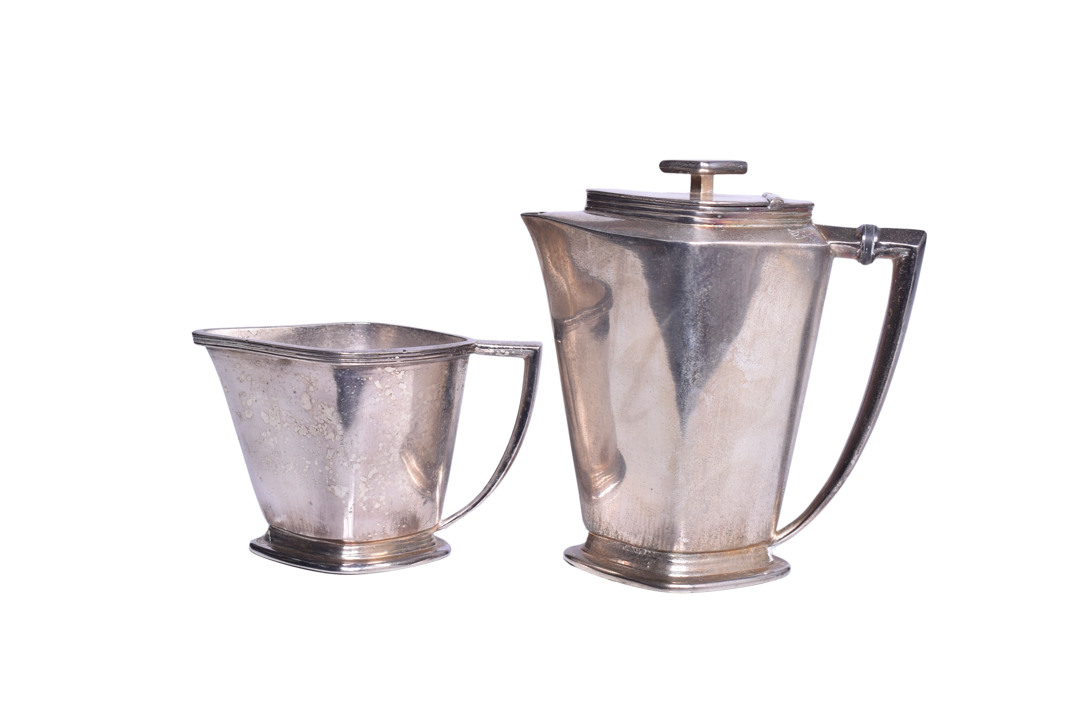 1789 - Reed & Barton Santa Fe Railroad Super Chief Silver Coffee Pot and Creamer thumbnail