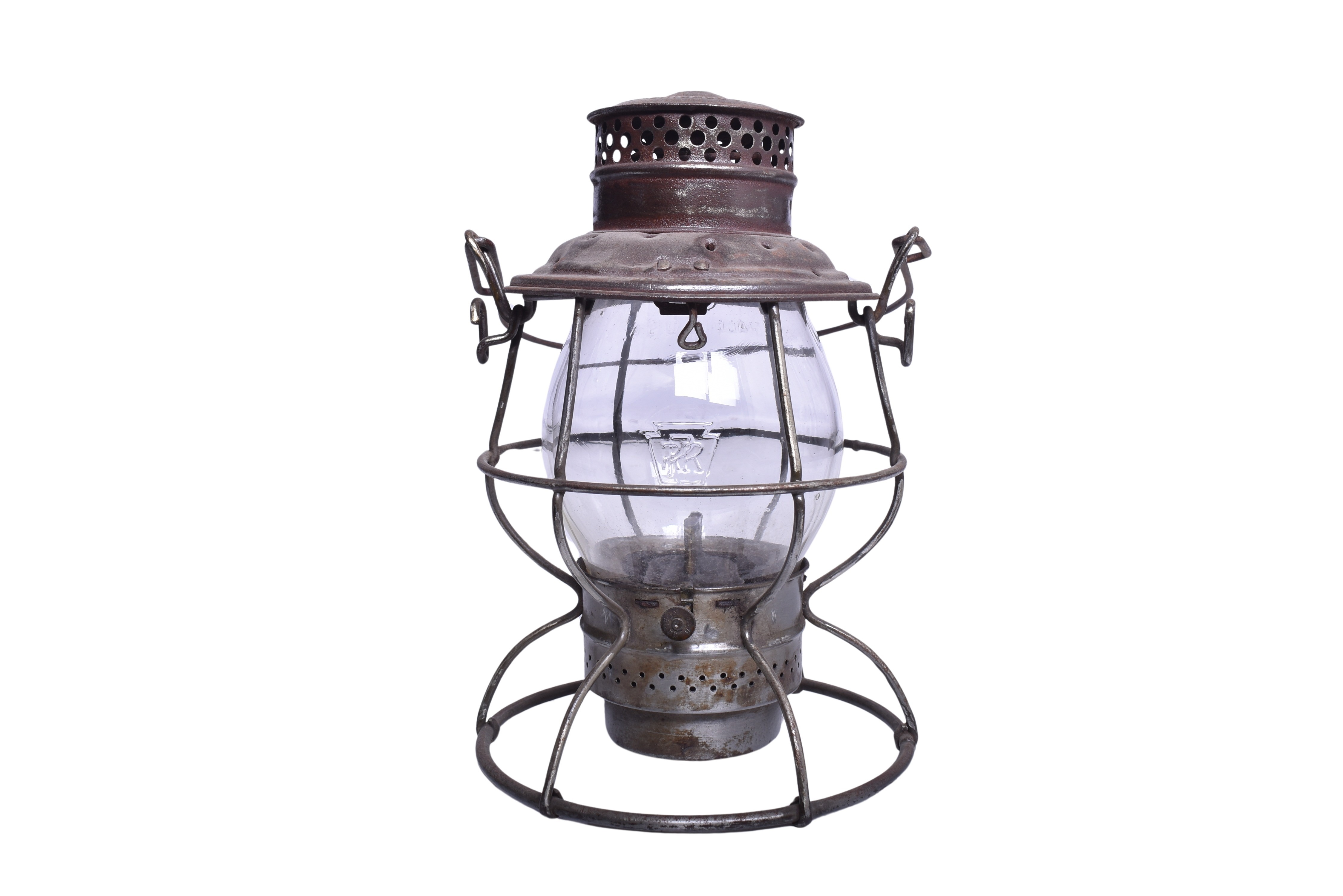 1796 - Adlake Reliable Pennsylvania Railroad Lantern W/ Keystone Emblem Cast Globe thumbnail