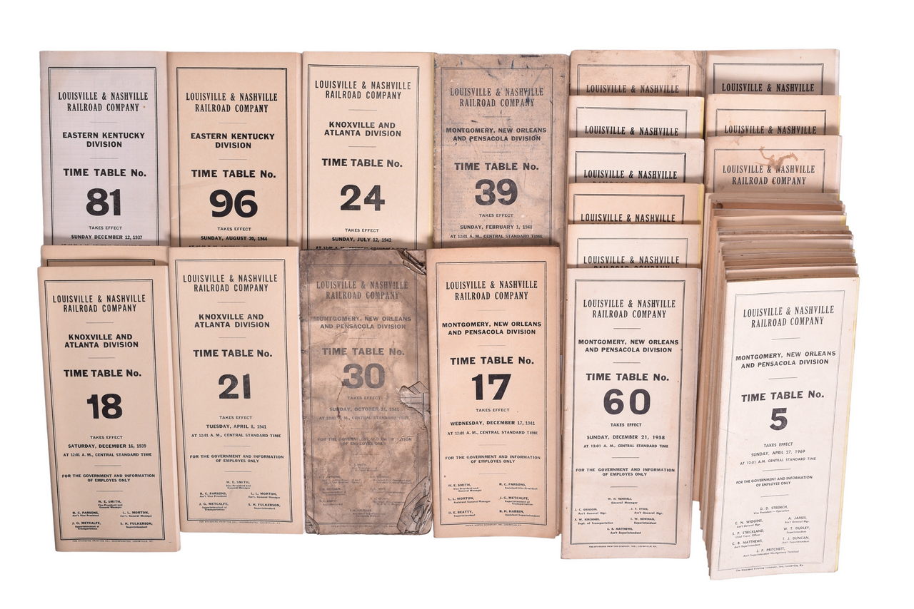 1802 - Thirty-Four Louisville and Nashville Railroad Employee Timetables - 1937 to 1970 thumbnail