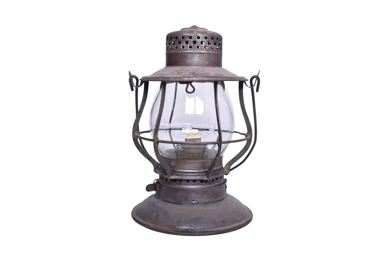 1814 - Keystone Casey Pennsylvania Railroad Bell Bottom Lantern with Clear Cast Globe thumbnail