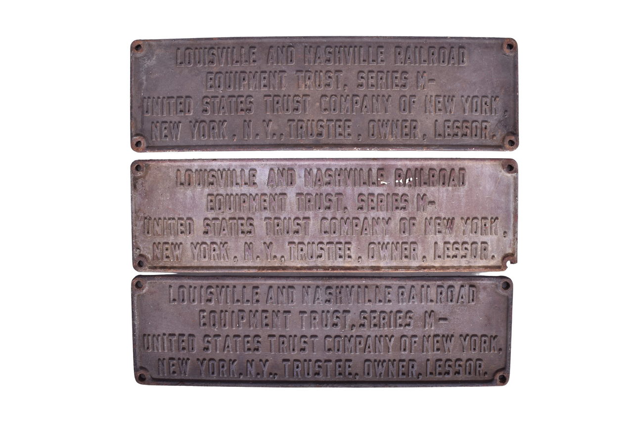 1830 - Trio of Louisville and Nashville Trust Plates thumbnail