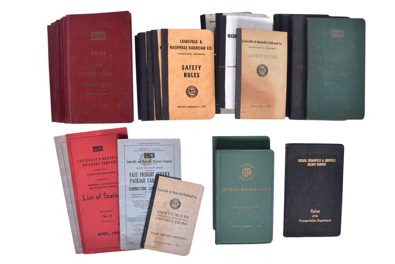 1842 - Thirty-Eight Railroad Rule Books, List of Stations, and Schedule - Louisville & Nashville, Monon, and Southern thumbnail