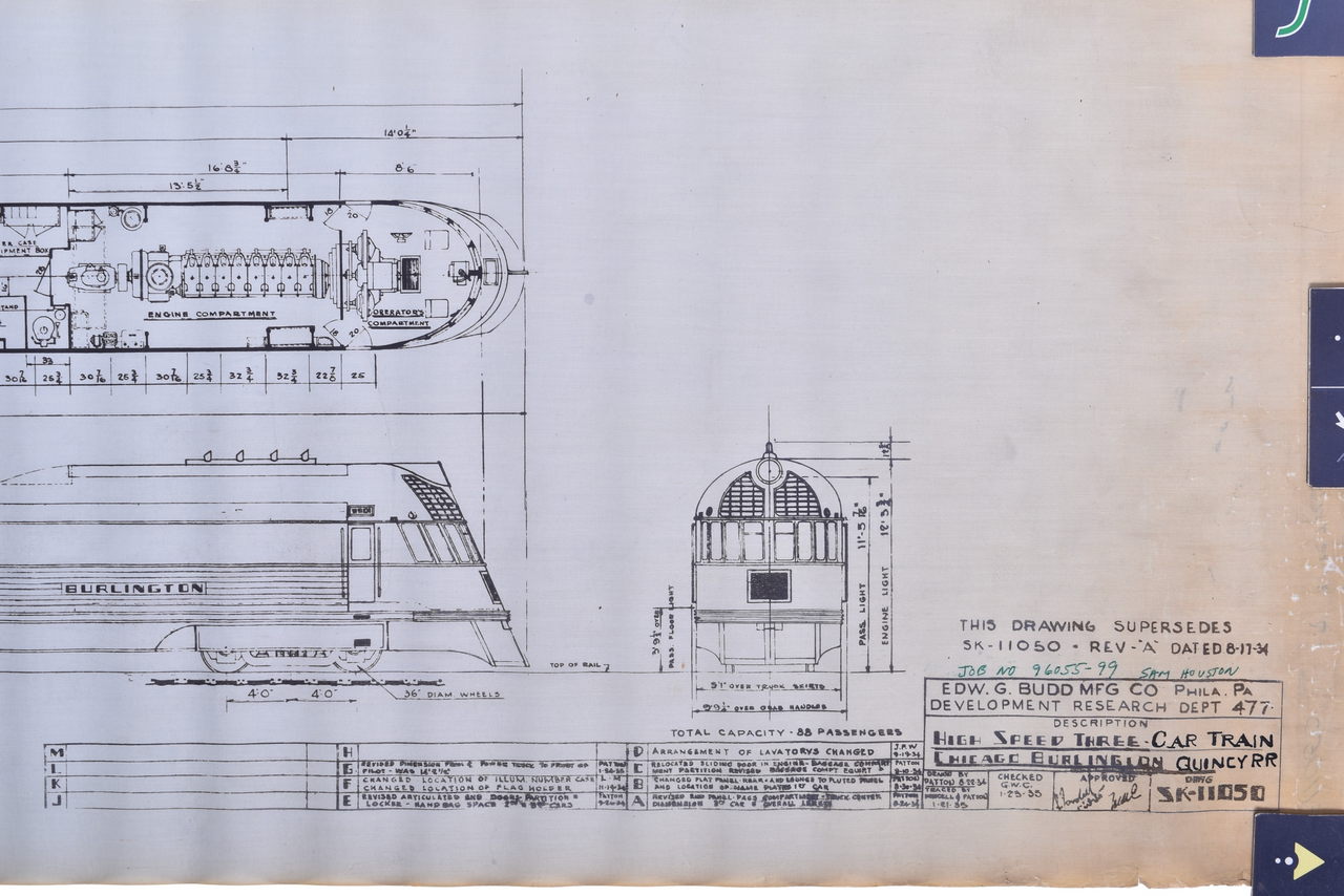 1933 - Original 1934 Budd Company CB&Q Railroad High Speed Train - Noted for Sam Houston Zephyr thumbnail