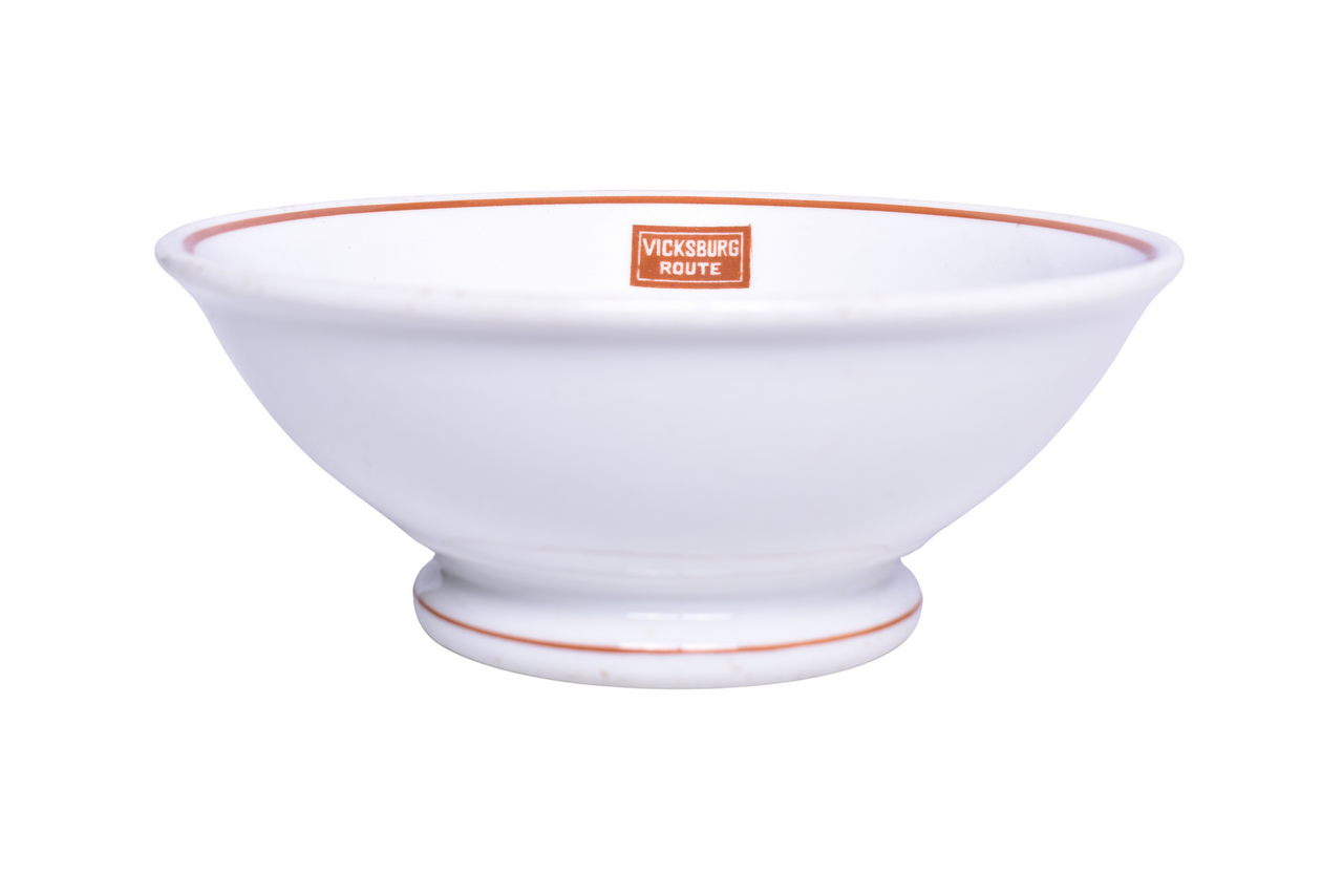 1965 - Vicksburg Route Railroad Lamberton China Footed Bowl thumbnail