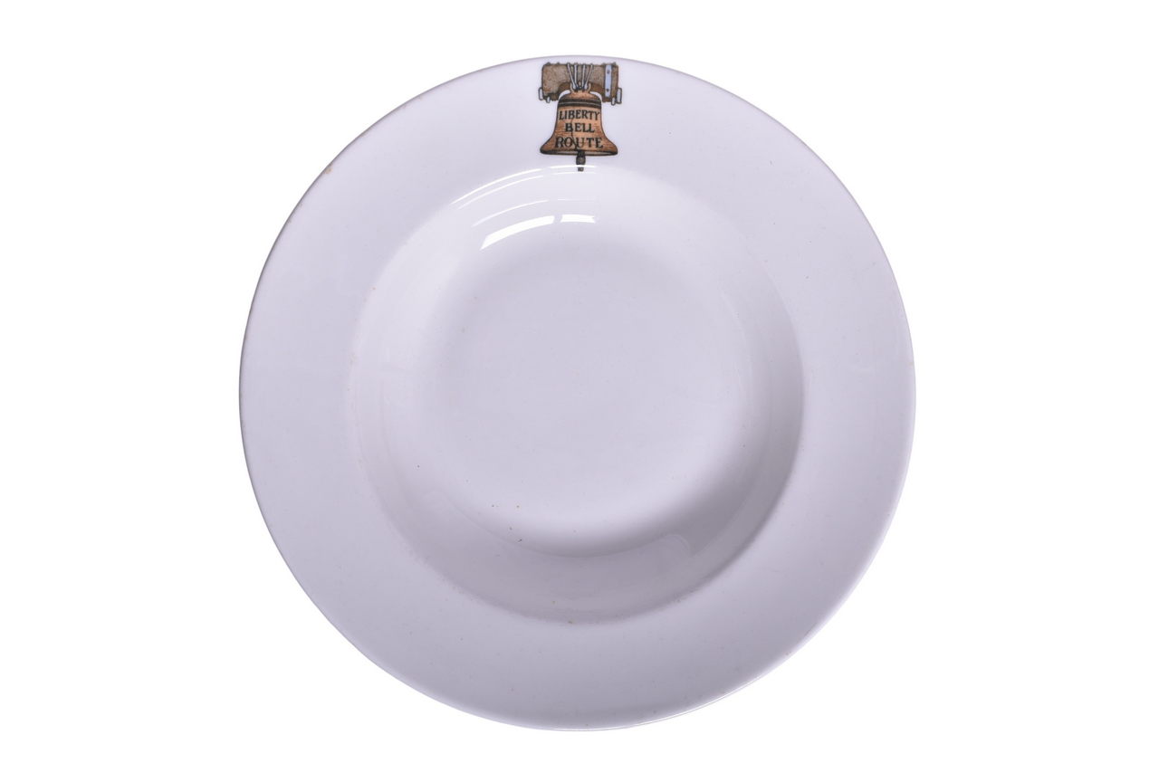 1983 - Lehigh Valley Traction Co. Railroad Maddocks China Liberty Bell Route Rimmed Soup Bowl thumbnail