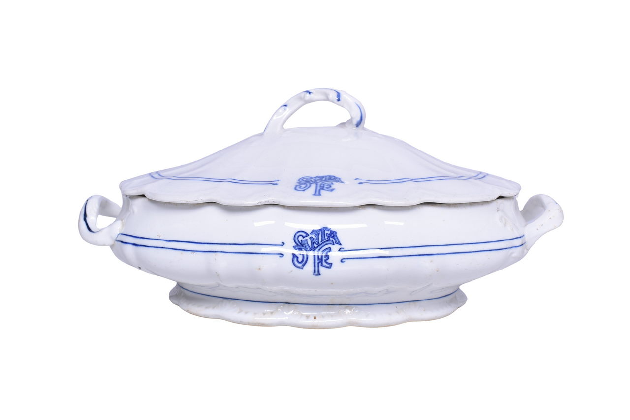 2011 - Santa Fe Railroad China Bleeding Blue Soup Tureen with Lid thumbnail