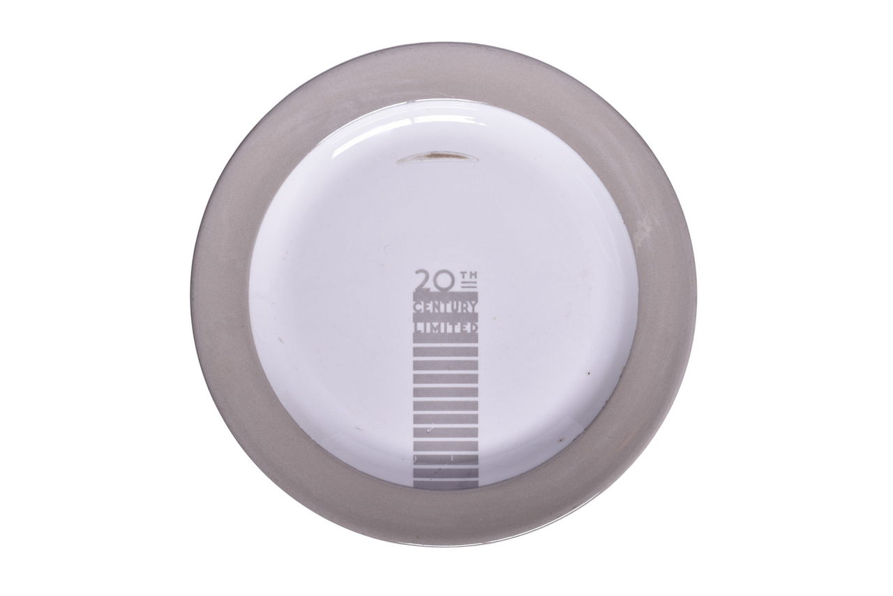 2037 - New York Central Railroad Buffalo China Century Gray Border Dinner Plate 10 1/2