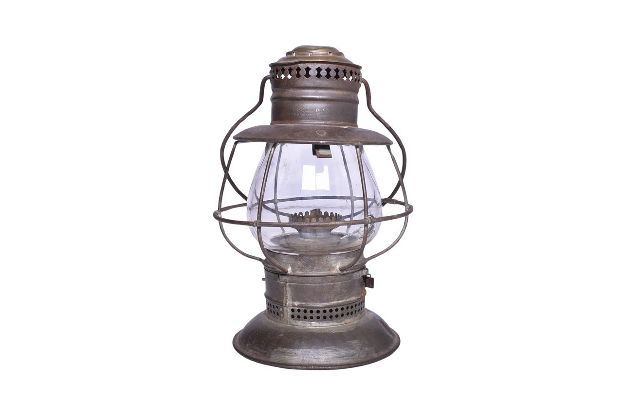 2042 - C.S.S. & A.L. Baron Brass Top Bell Bottom Railroad Lantern thumbnail